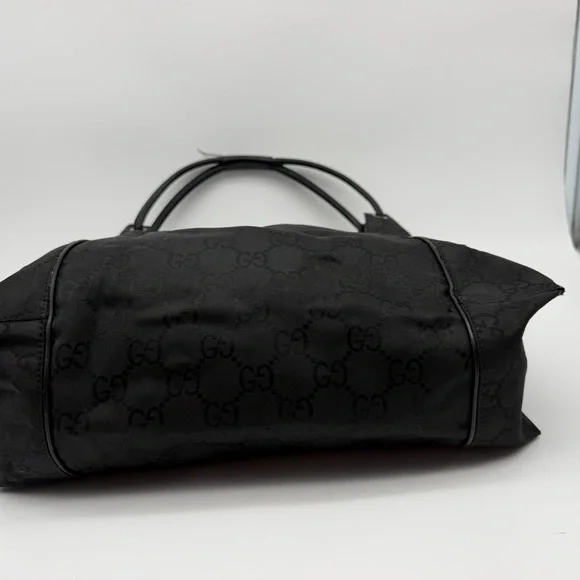 Authentic Gucci Vintage Black GG Monogram Nylon Tote Bag - Picture 7 of 15
